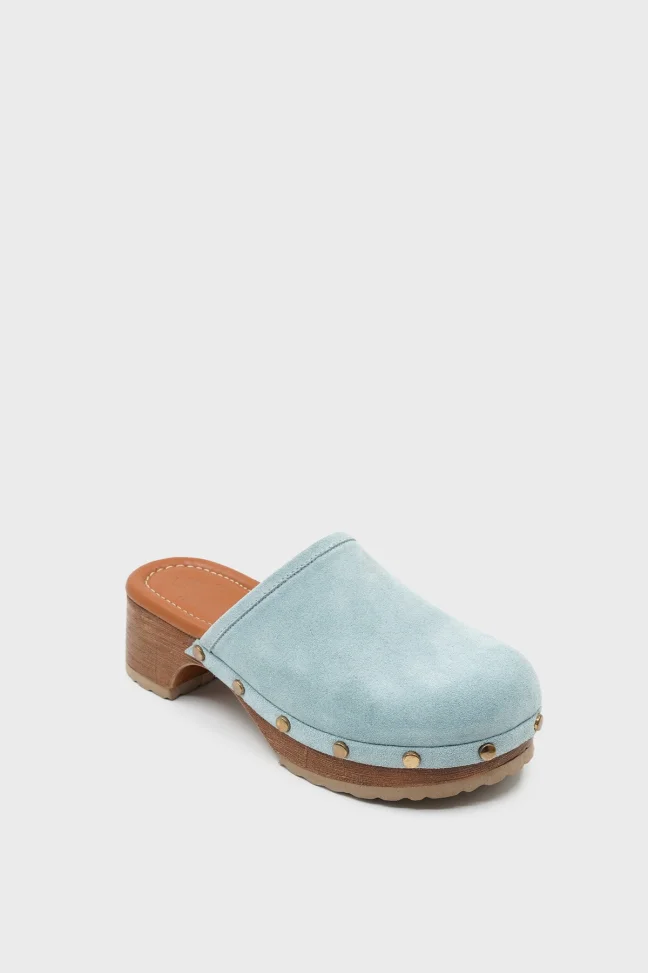 SKA-010 Blue Suede Women's Clogs