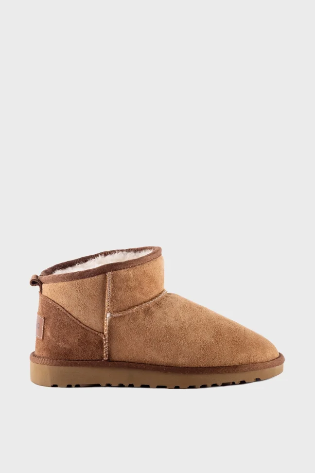 SKB-010 Tan Suede Mini Women's Boots