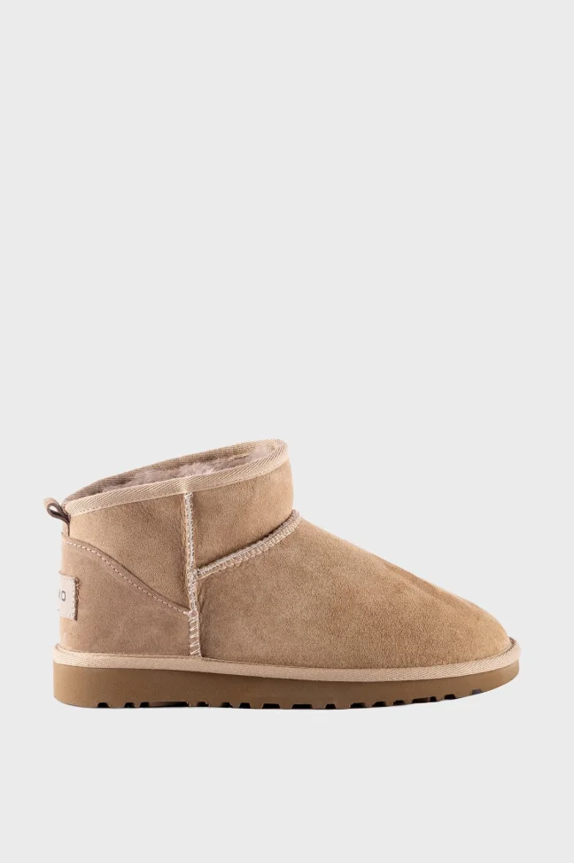 SKB-010 Beige Suede Mini Women's Boots