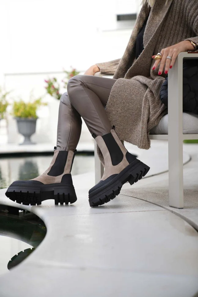 SKB-004 Mink Leather Women's Boots
