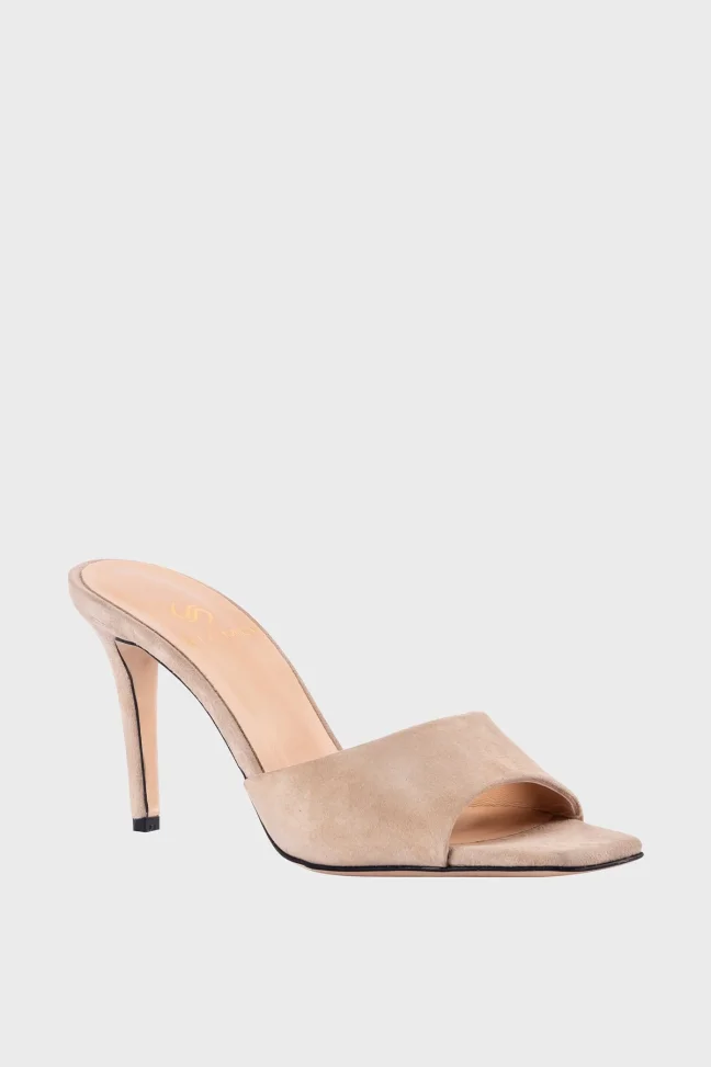 SKK-022 Beige Suede Women's Slippers