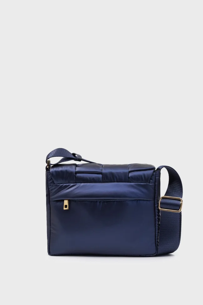 SCO-031 Navy Blue Textile Cassette Crossbody Shoulder Bag
